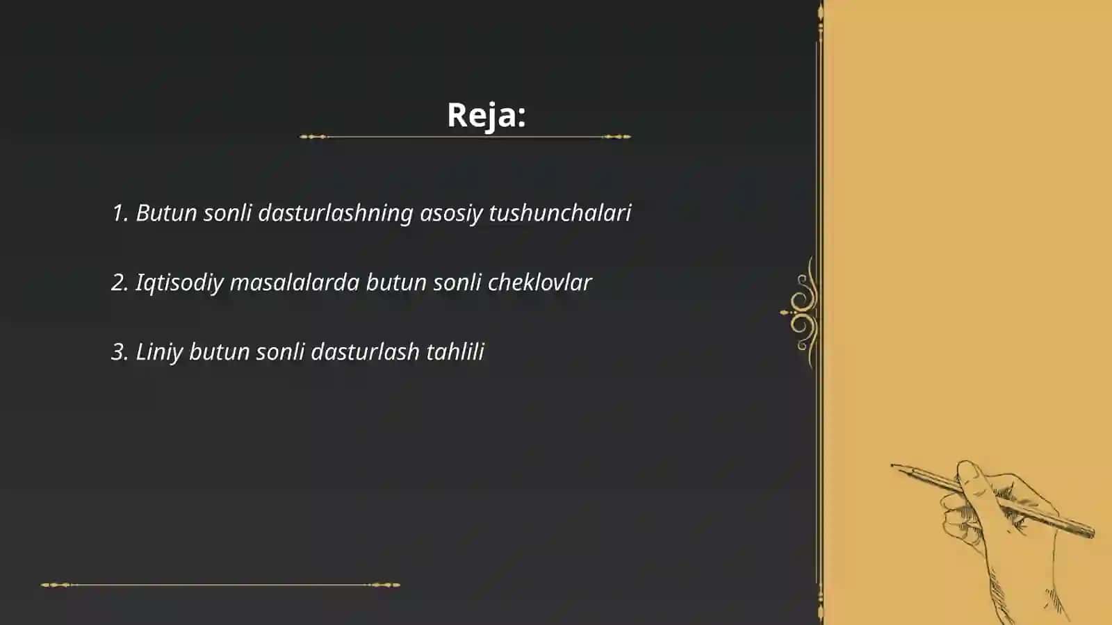 Butun sonli dasturlash 2