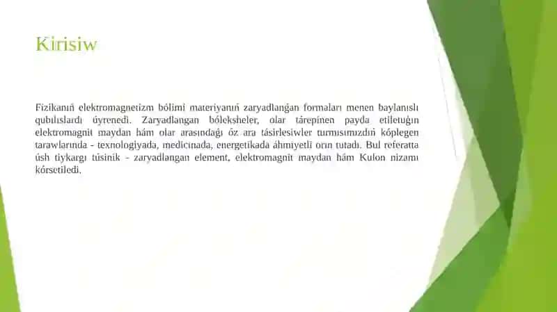Fizikanıń elektromagnetizm bólimi 2