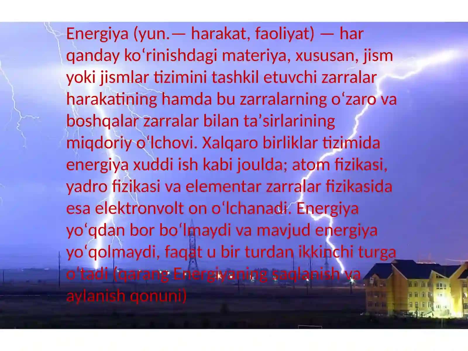 Energiya va uning turlari 2