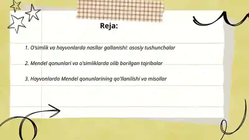 O'simlik va hayvonlarda nasllar gallanishi 2