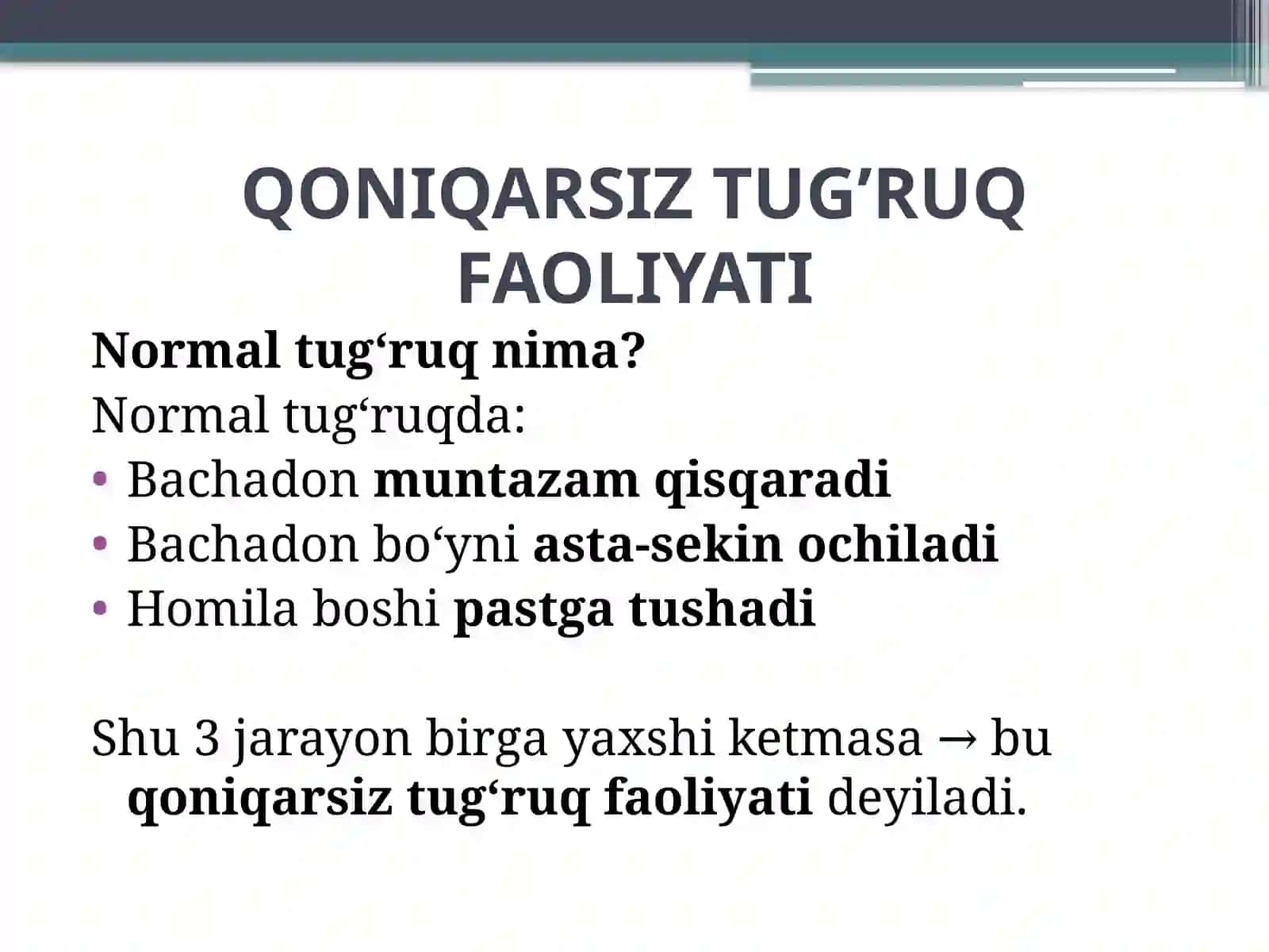 QONIQARSIZ TUG’RUQ FAOLIYATI 2
