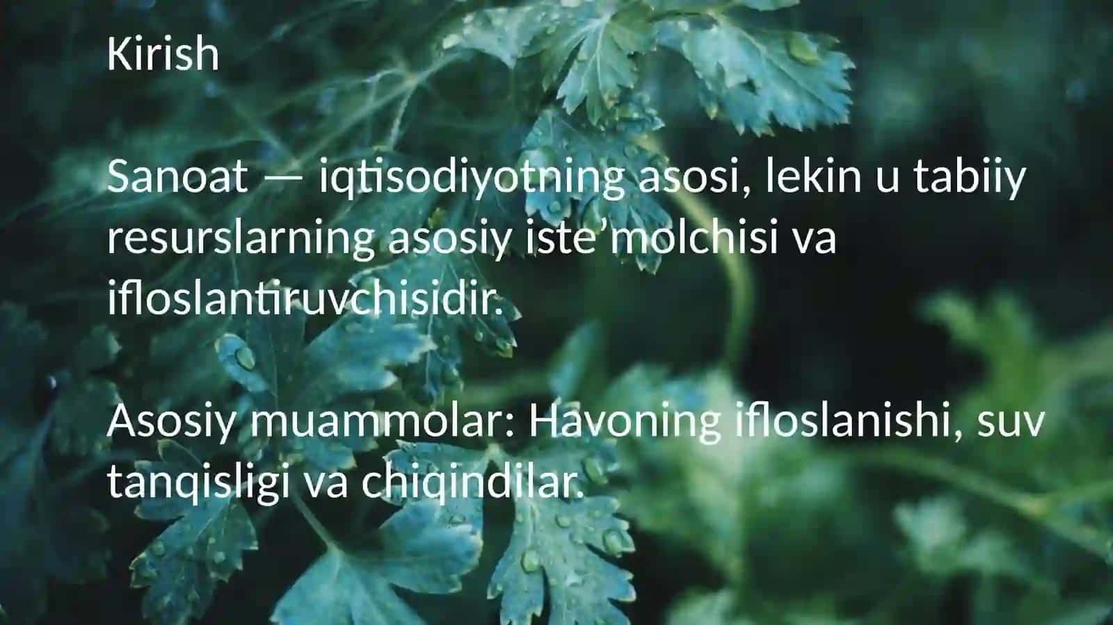 Sanoatning ekologiyaga ta’siri 2
