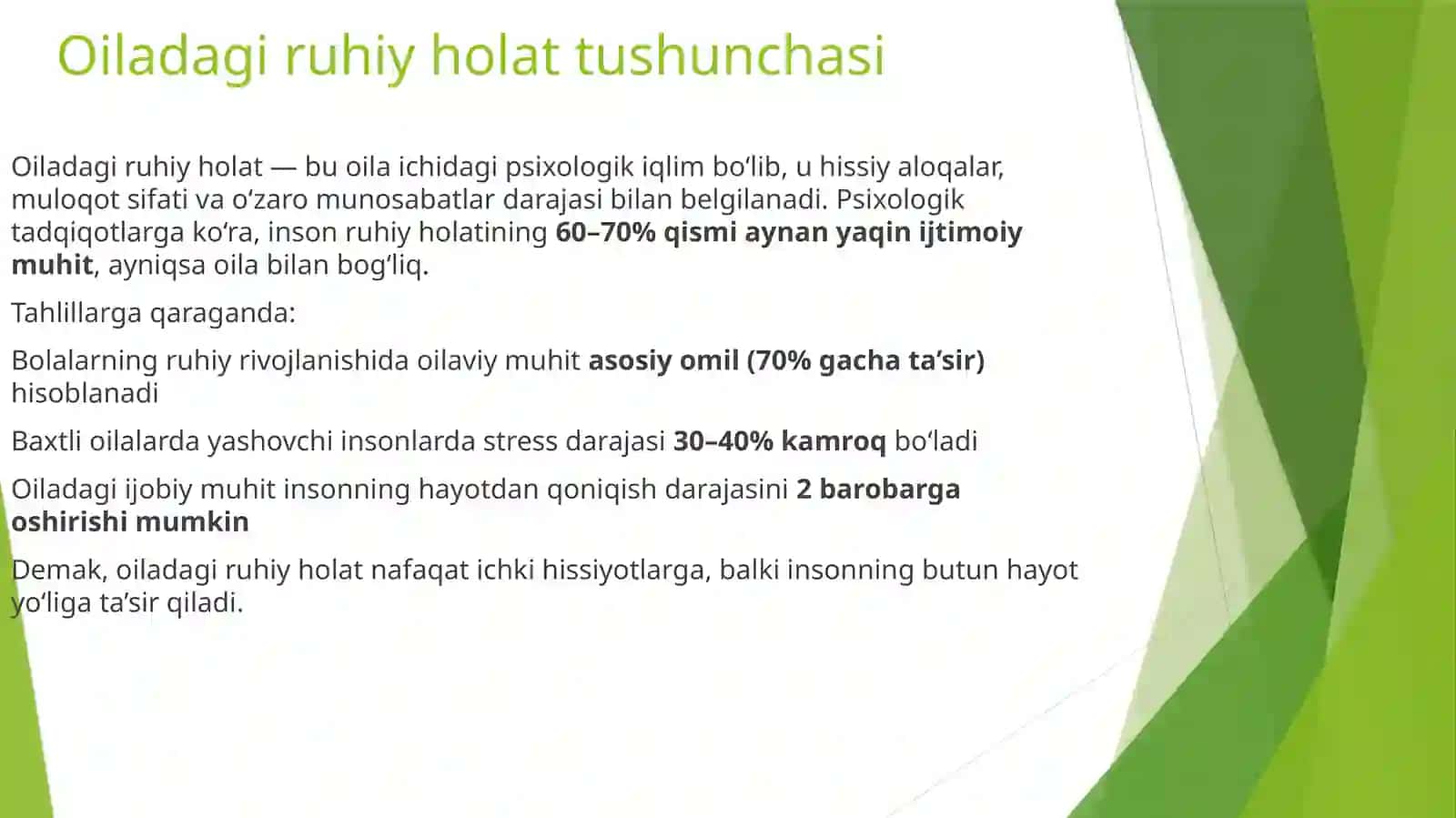 Oiladagi ruhiy holat 2