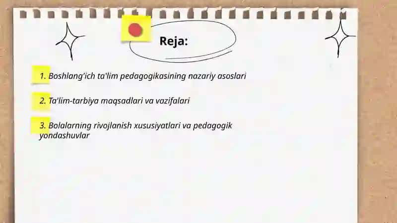 Boshlanģich ta'lim pedagogikasning umumiy asoslari 2