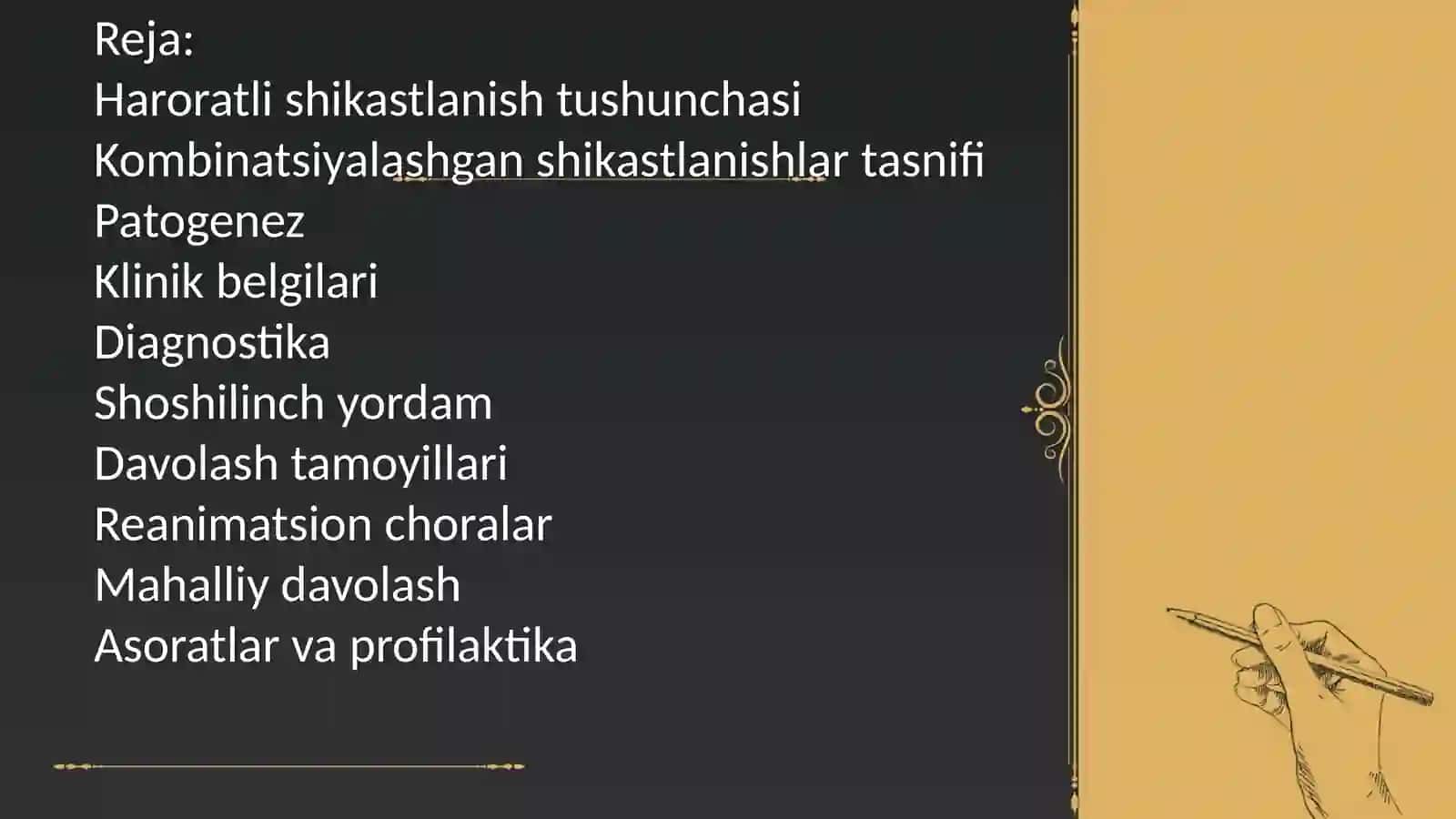 Haroratli kombinatsiyalashgan shikastlanishlarda davolash usullari 2