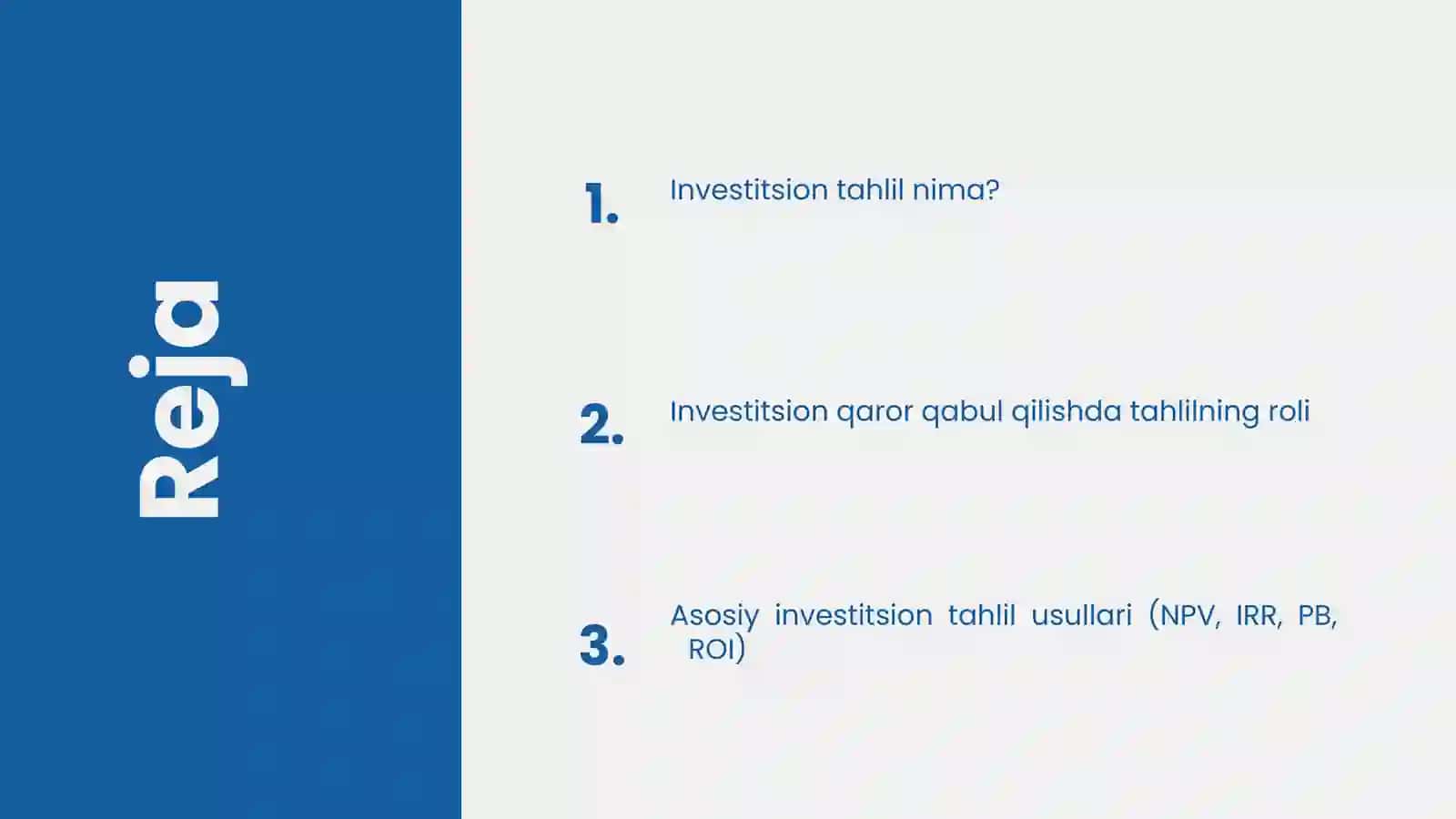 Investitsion tahlil 2