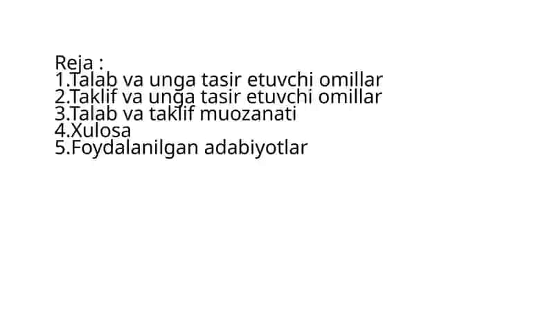 Talab va taklif 2