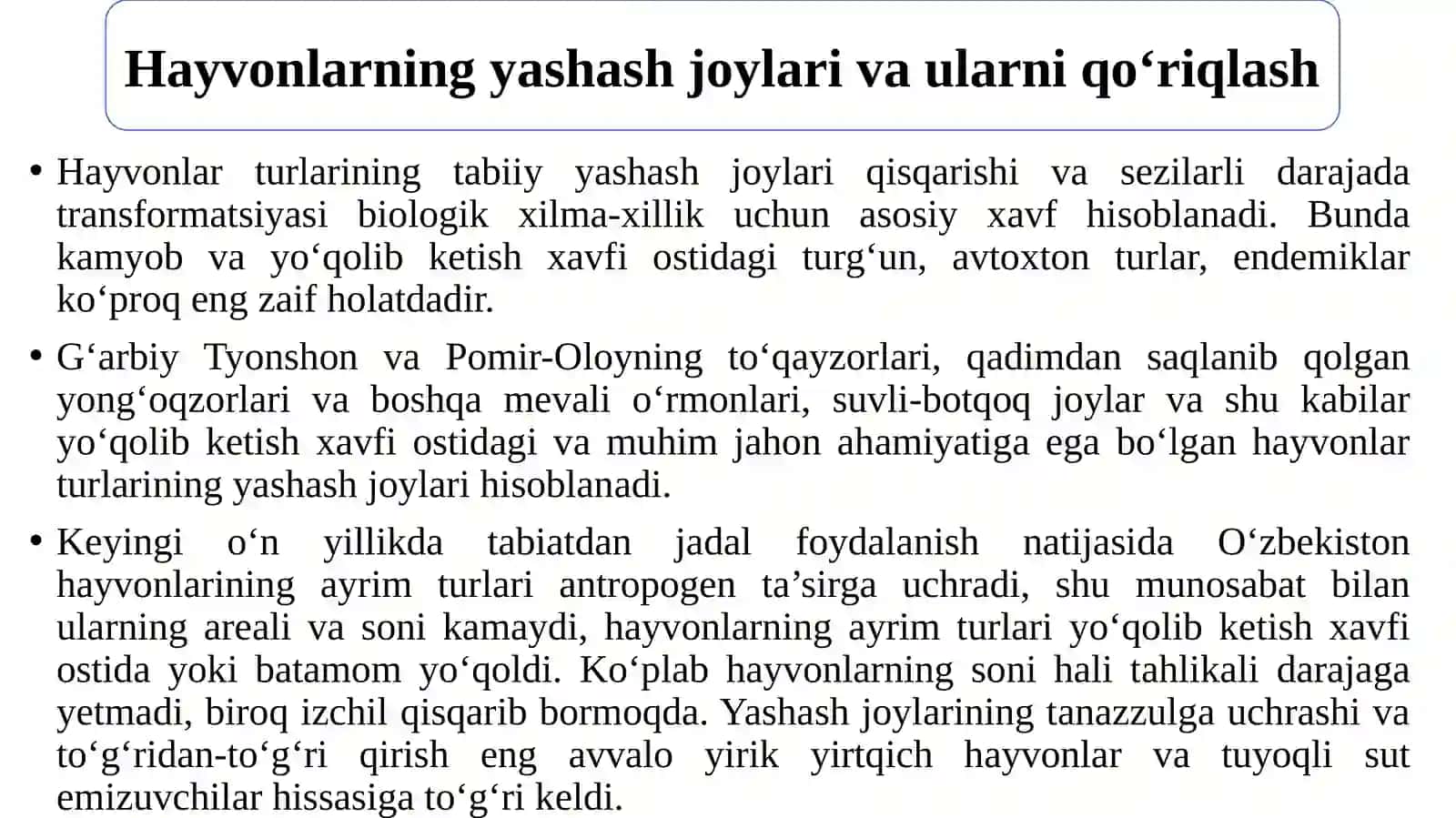 Hayvonlarning muhofazachoralari 2