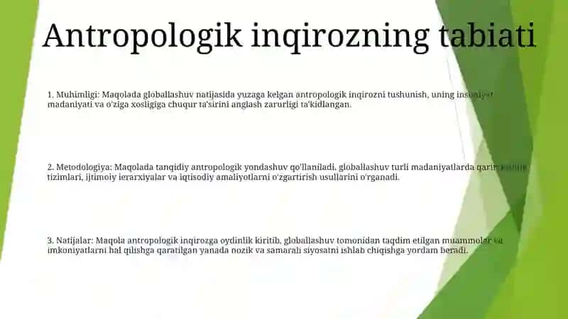 Antropologik Inqirozning Oldini Olish 2