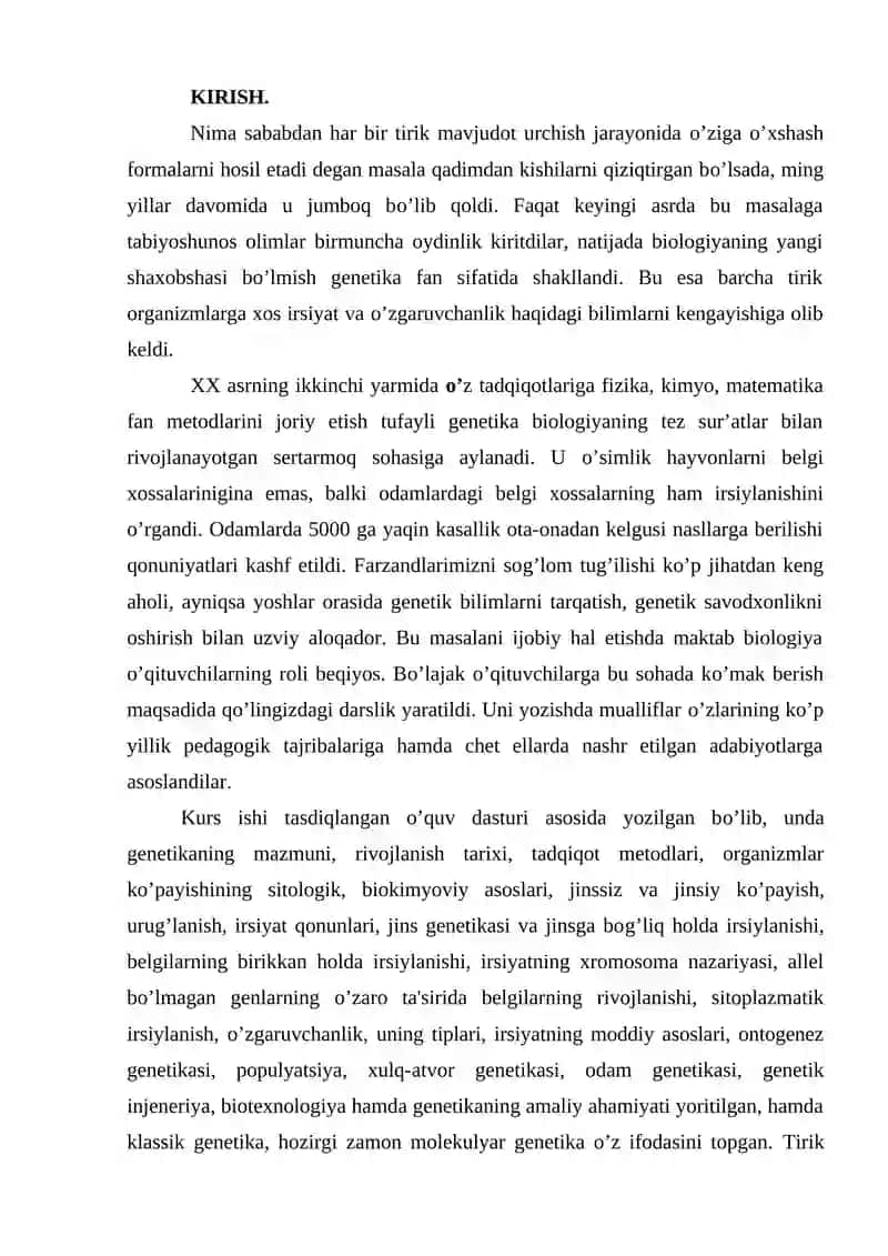 ODAMNING RIVOJLANISH GENETIKASI 2