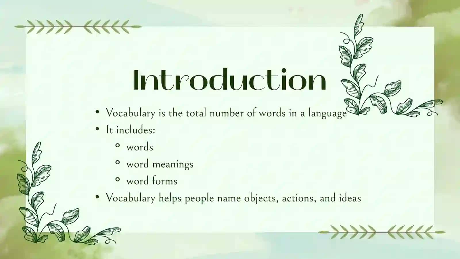 The English language as vocabulary system 2