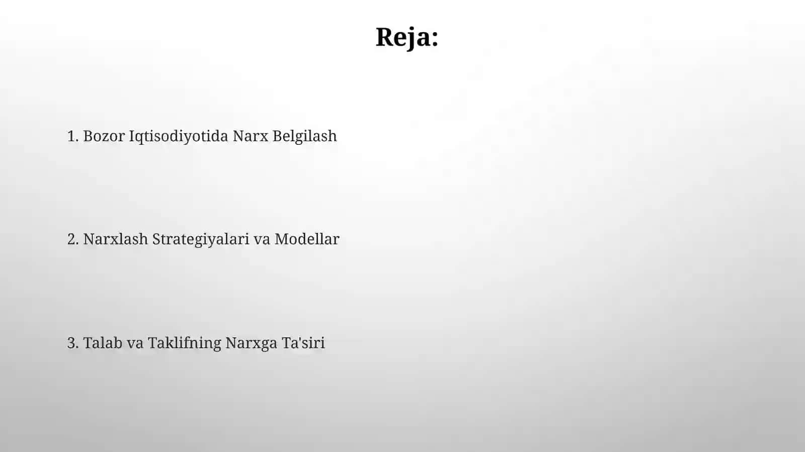 Bozor Iqtisodiyotida Narx Belgilash 2