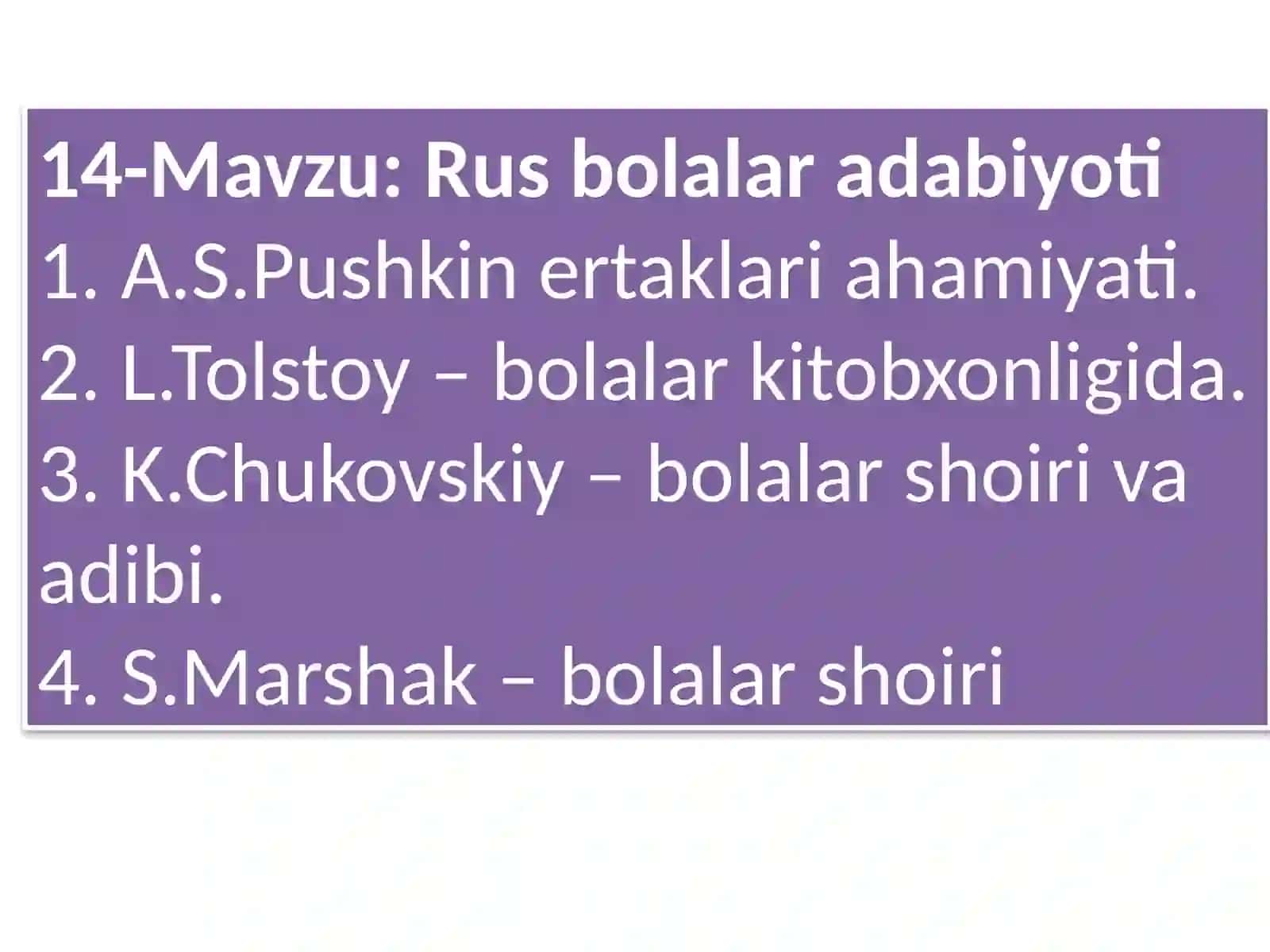 Rus bolalar adabiyoti 2