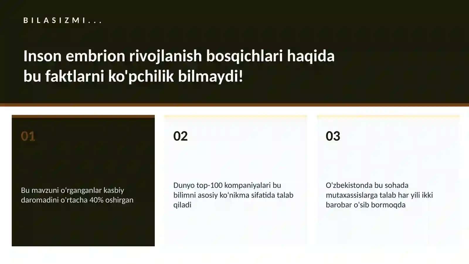 Inson embrion rivojlanish bosqichlari 2