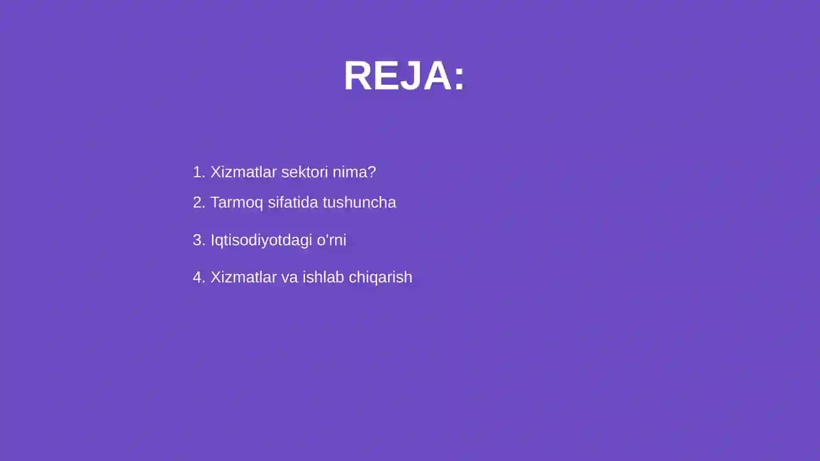 Xizmatlar sektori iqtisodiyotda 2