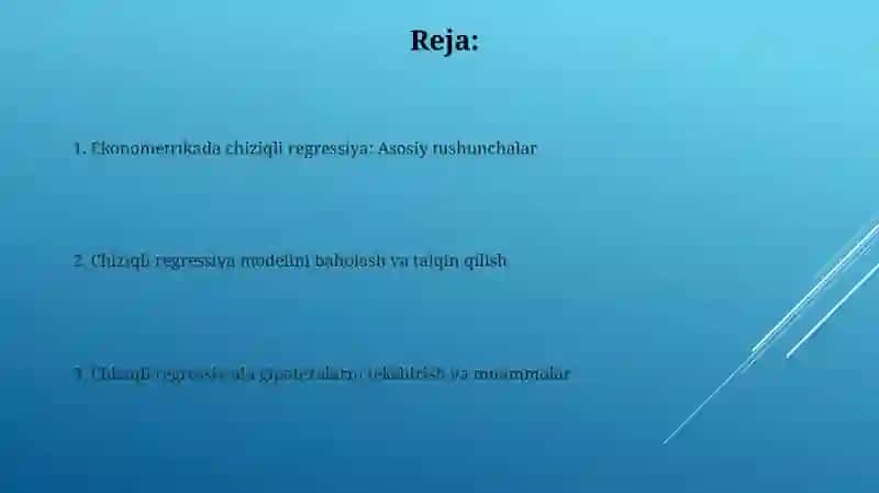 Ekonometrikada Chiziqli Regressiya 2