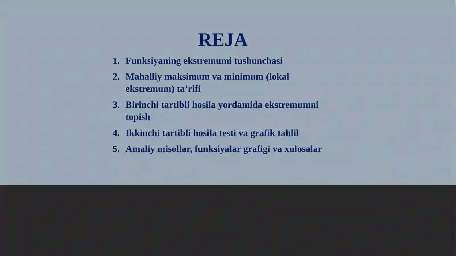 Funksiyaning maksimum va minimum 2