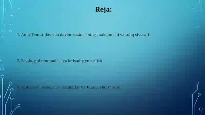 Amir Temur davrida moliyaviy siyosat 2