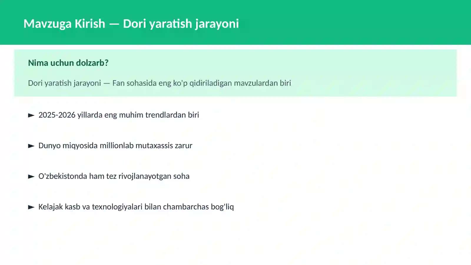 Dori yaratish jarayoni 2