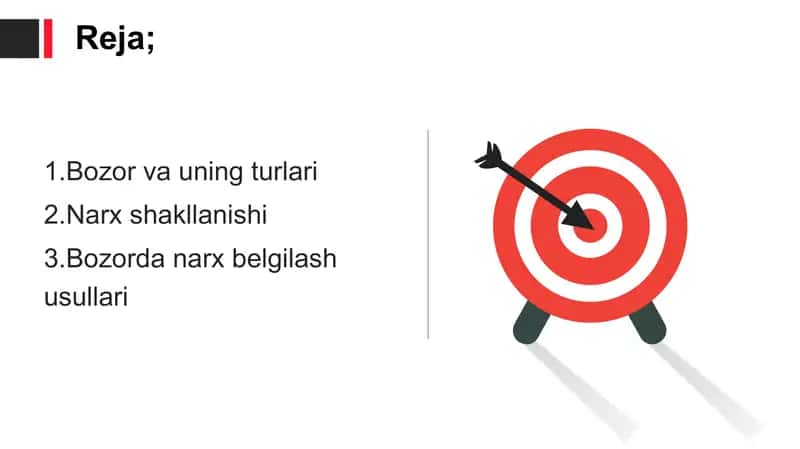 Har xil turdagi bozorlarda narx belgilash 2