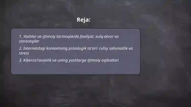 Yoshlarning internetdagi faolligi va uning ijtimoiy oqibatlari 2