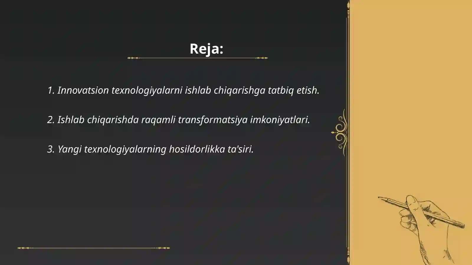 Innovatsion texnologiyalarni ishlab chiqarishga tatbiq etish 2
