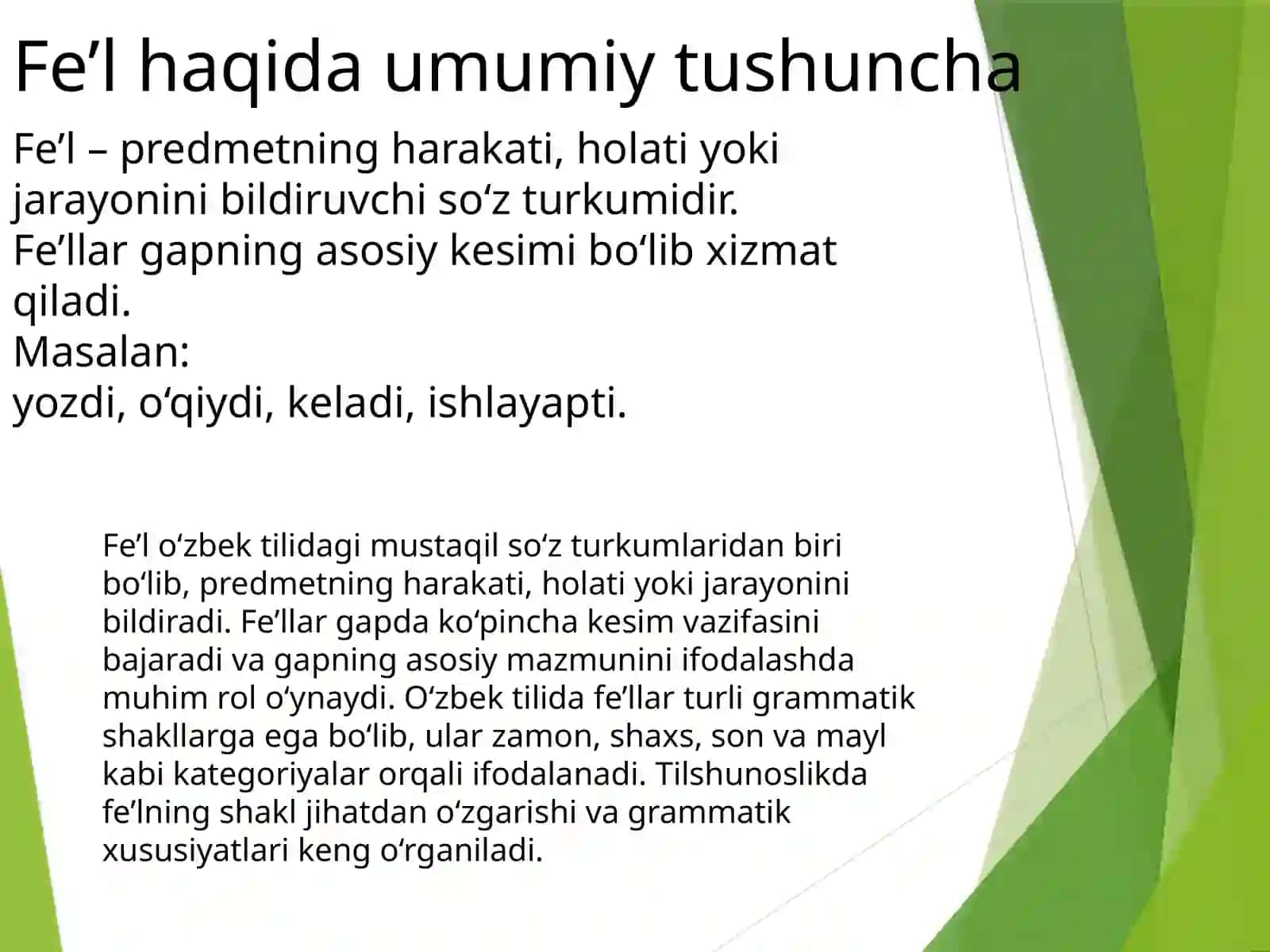 Sarfda fe’l zamonlari 2