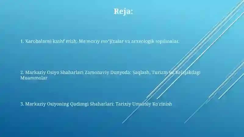 Oʻrta Osiyoning qadimiy shaharlari 2