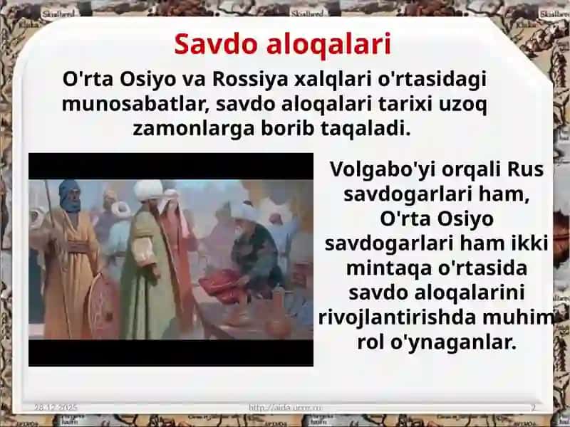 O'rta Osiyo va Rossiya Savdo Aloqalari Tarixi 2