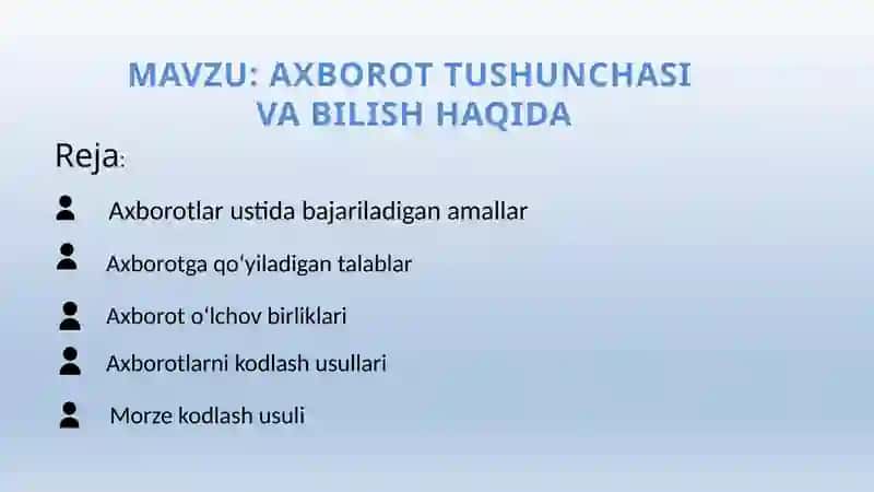 Axborot Tushunchasi va Bilish Haqida 2