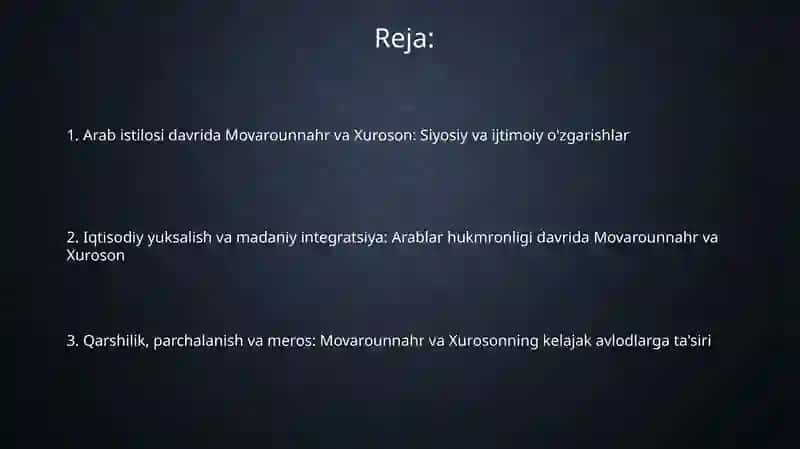 Arab xalifaligi davrida Movarounnahr va Xuroson 2