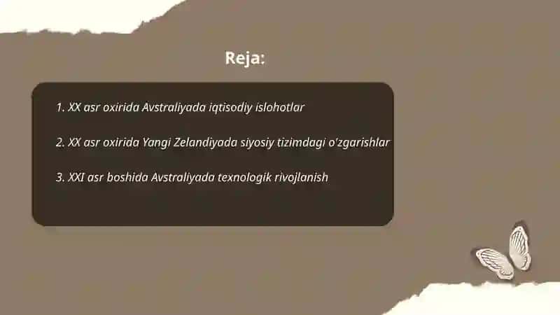XX asr oxirida Avstraliyada iqtisodiy islohotlar 2