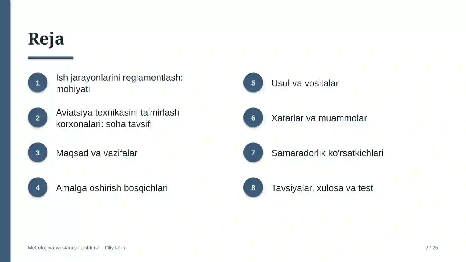 aviatsiya texnikasini ta'mirlash korxonalarida ish jarayonlarini reglamentlash 5467 2