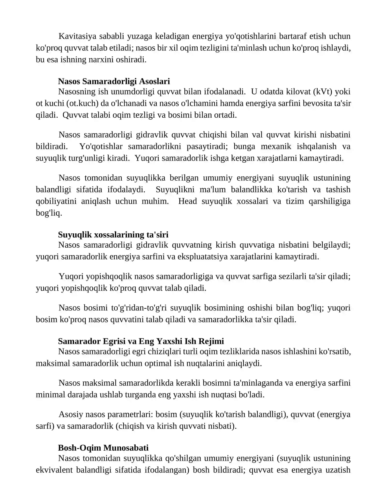Nasos Quvvatini Hisoblash 2
