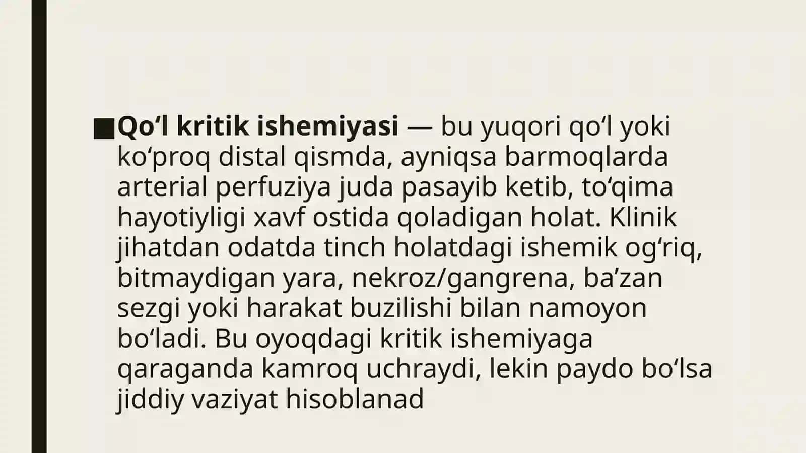 Qo‘l kritik ishemiyasi. Reyno kasalligi. 2