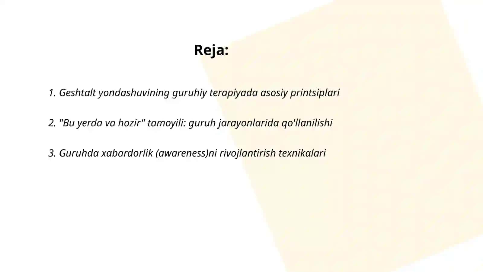 Geshtalt yondashuv guruhiy terapiyasi 2