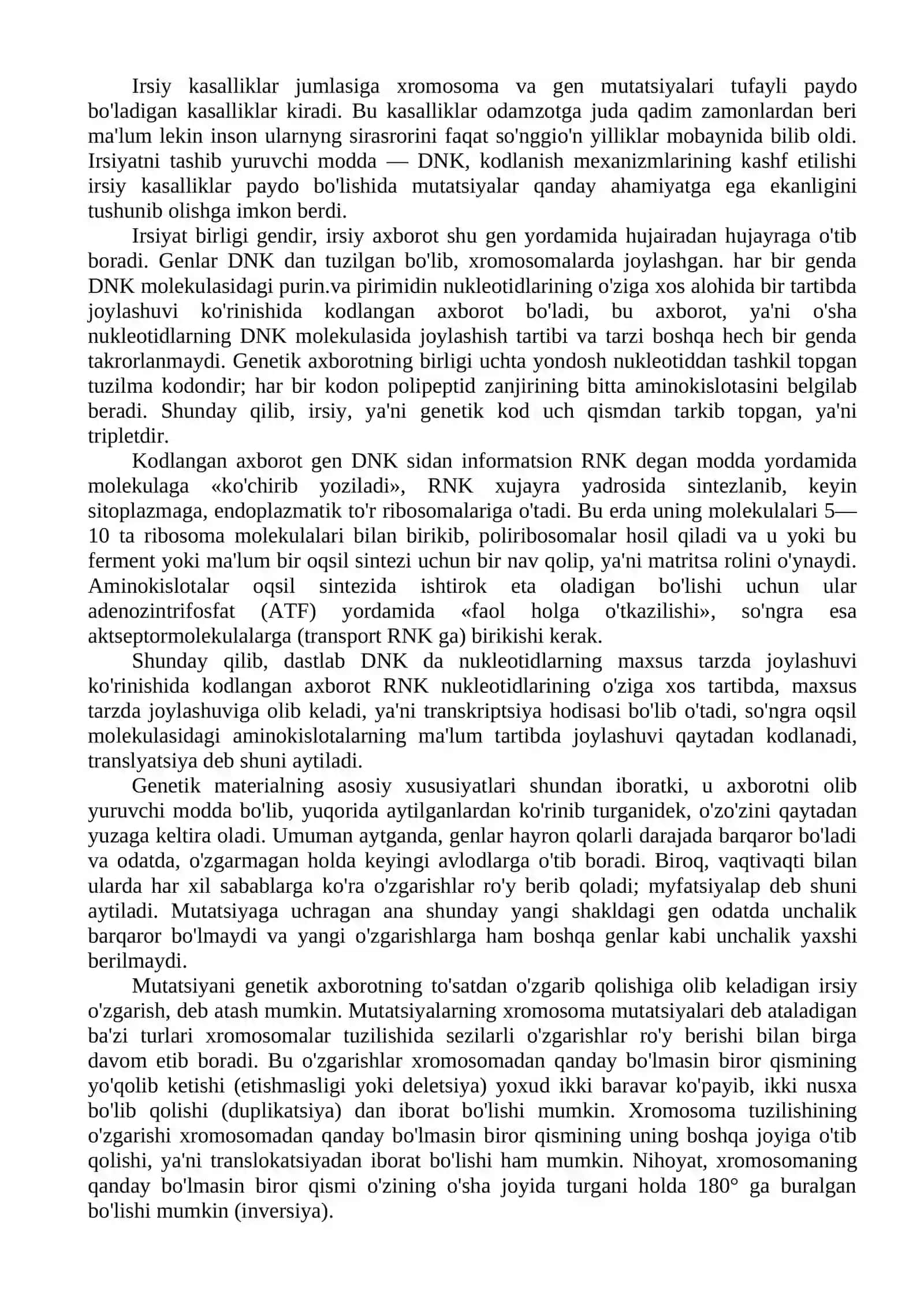 Irsiyat. Irsiy kasalliklar 2