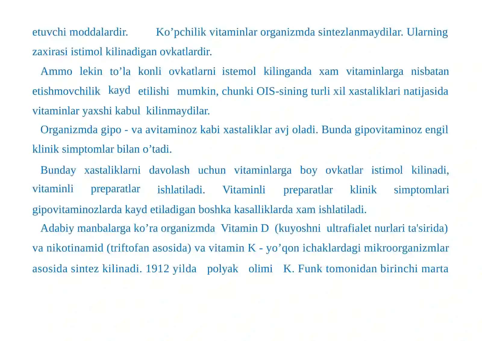 VITAMINLAR VA KOFERMENTLAR FARMAKOLOGIYASI 2