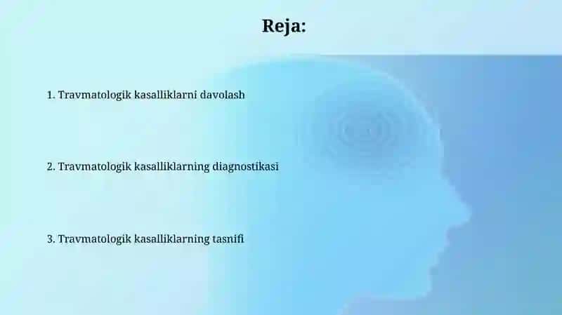 Travmatologik kasalliklar haqida 2