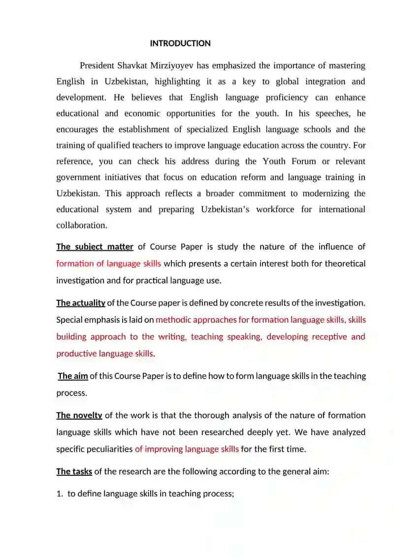 Course Paper on Developing Language Skills in English Teaching 2