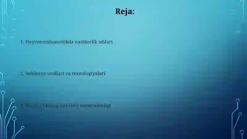 Nasldorlikning iqtisodiy samaradorligi 2