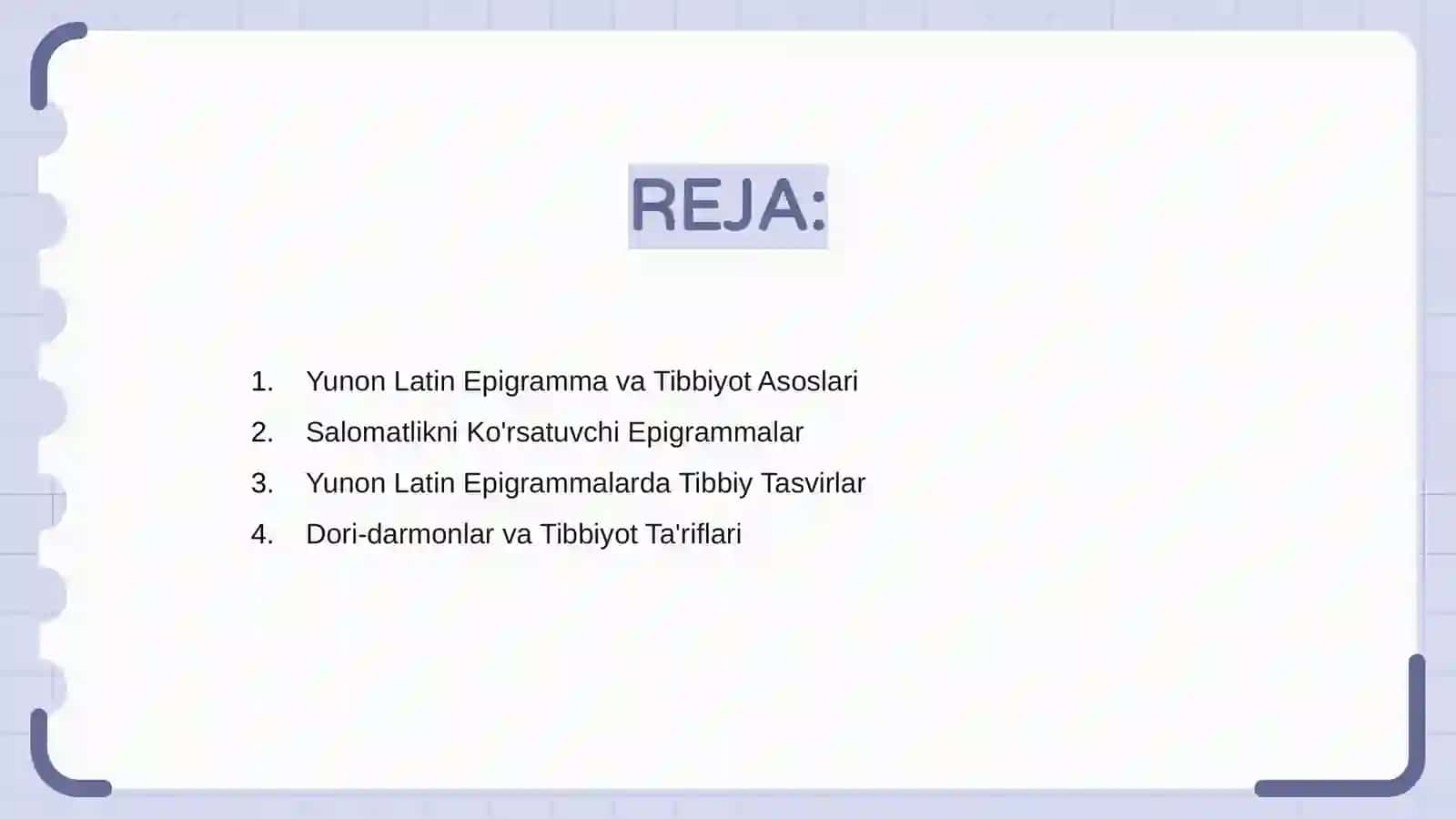 Yunon Latin Epigramma va Tibbiyot Asoslari 2