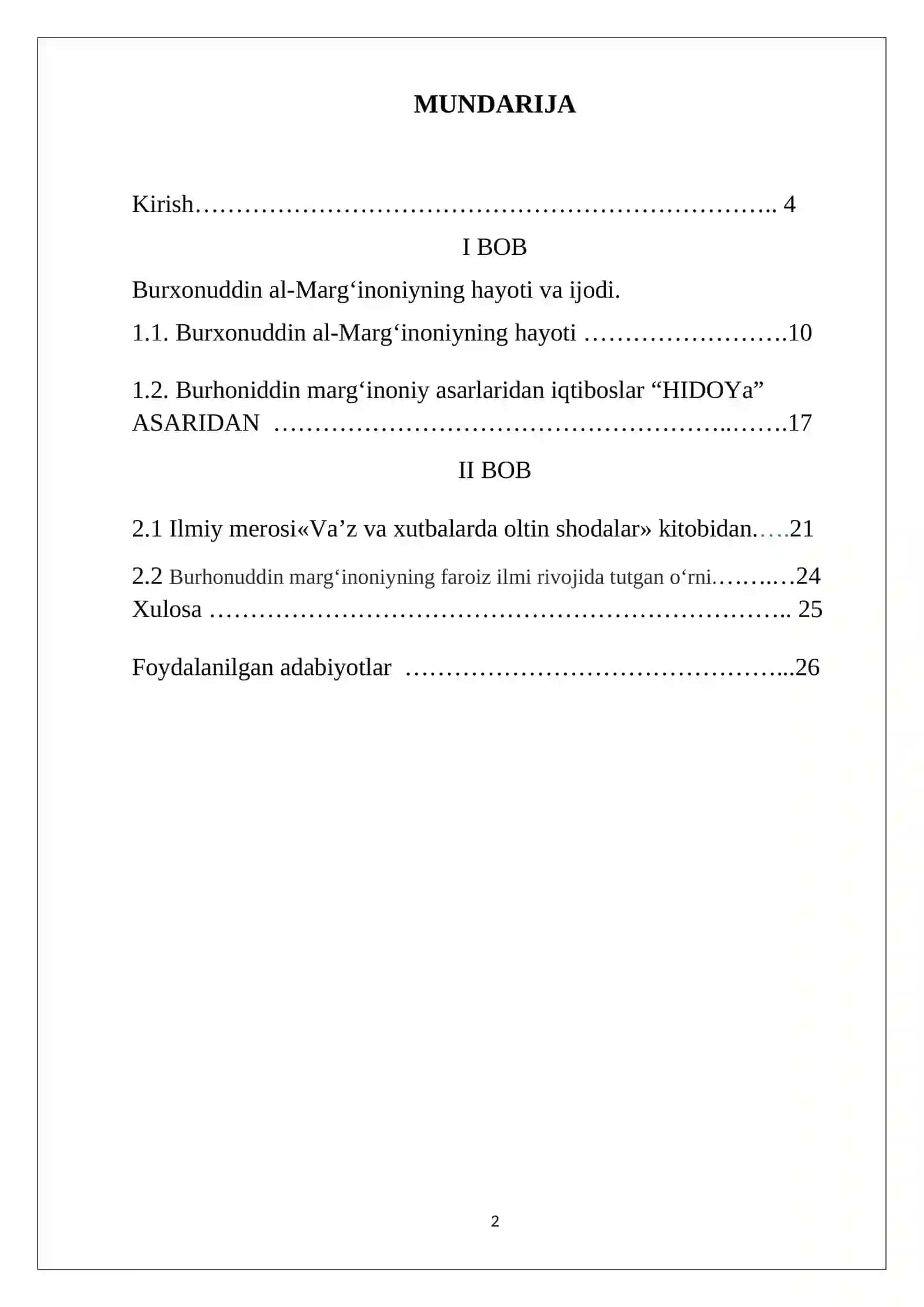 Ilmiy merosi«Va’z va xutbalarda oltin shodalar» kitobidan 2