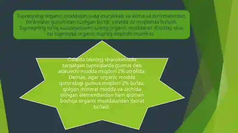 Tuproq gumusining miqdori va tarkibi 2