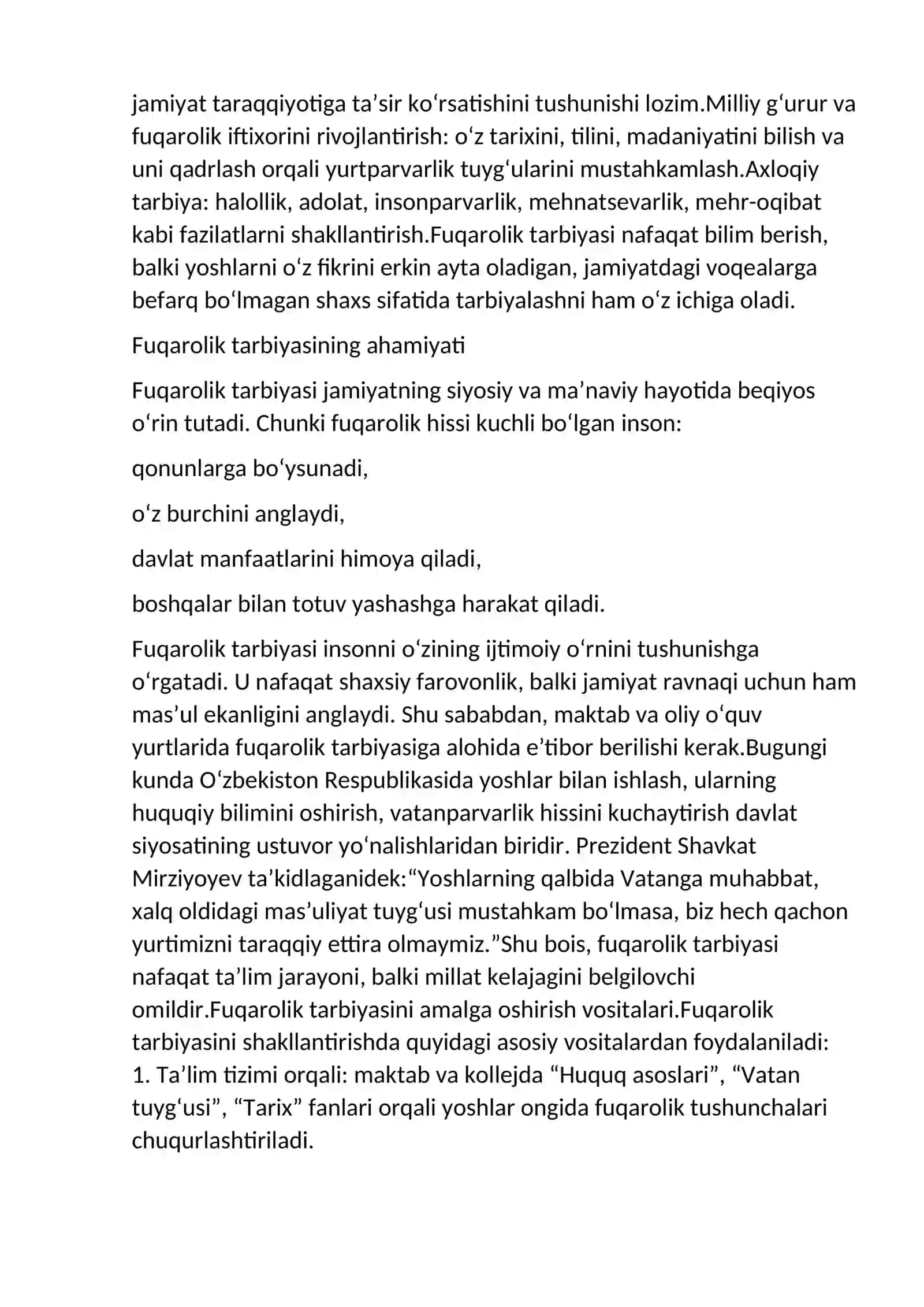 Fuqarolik tarbiyasi vatanparvarlik tarbiyasi 2