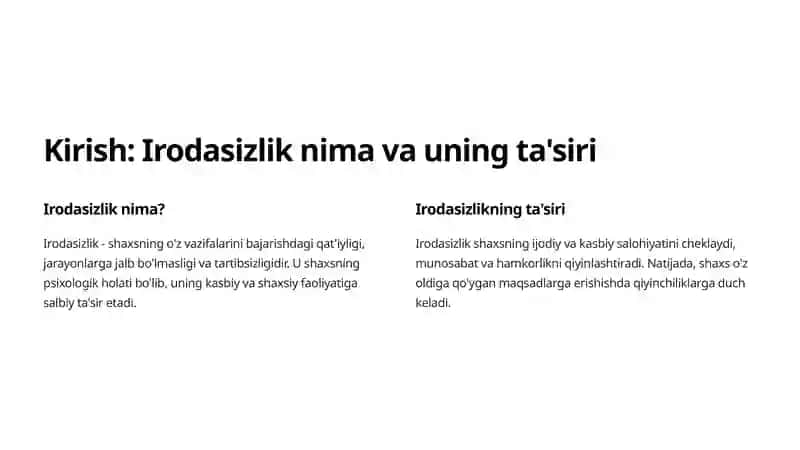 Irodasizlikning psixologik tahlili 2