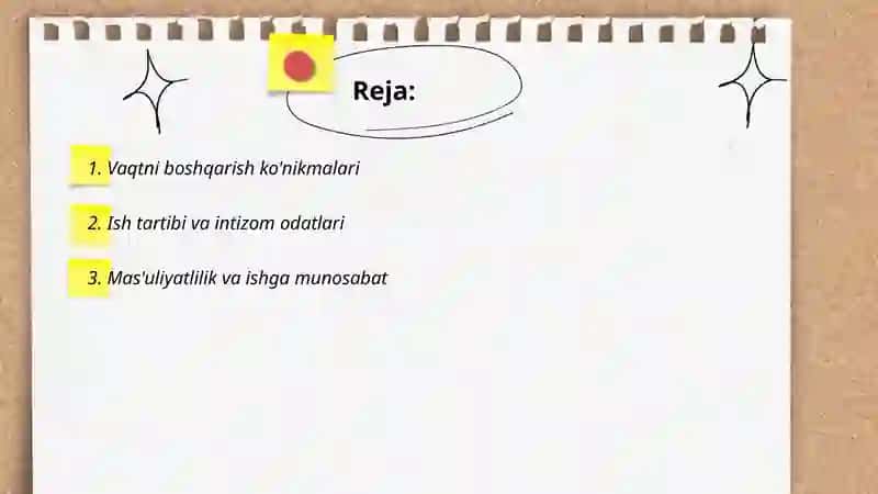 Shaxsning malaka va odatlari 2