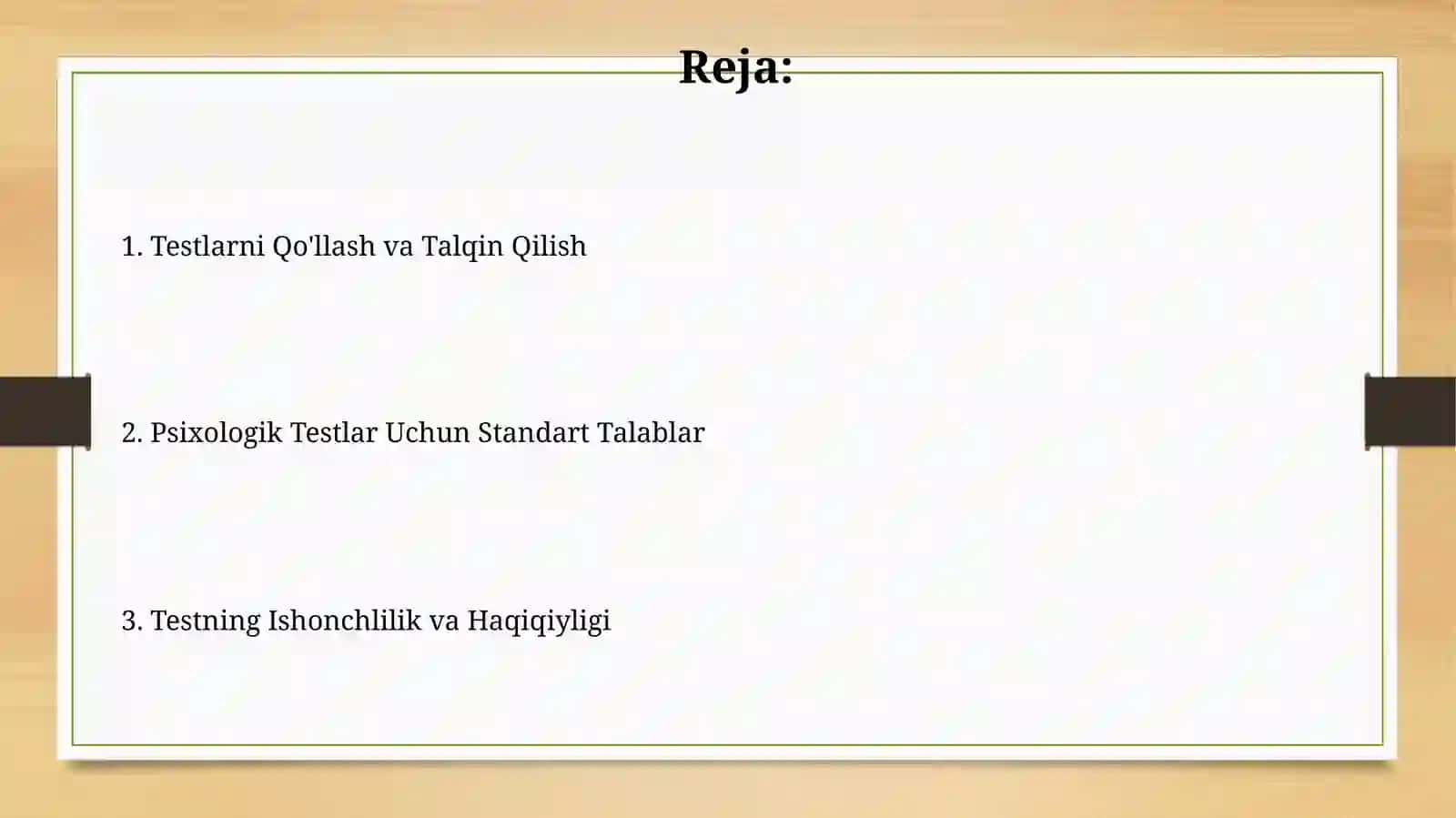 Psixologik testlarga standart talablar 2
