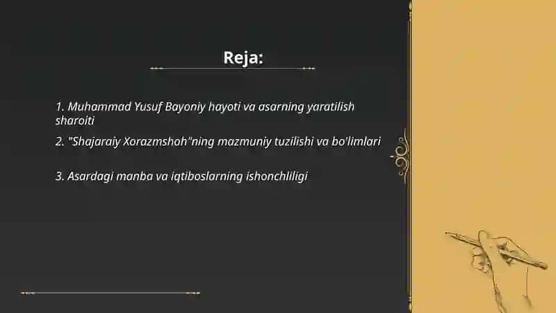 Shajaraiy Xorazmshoh asari tahlili 2