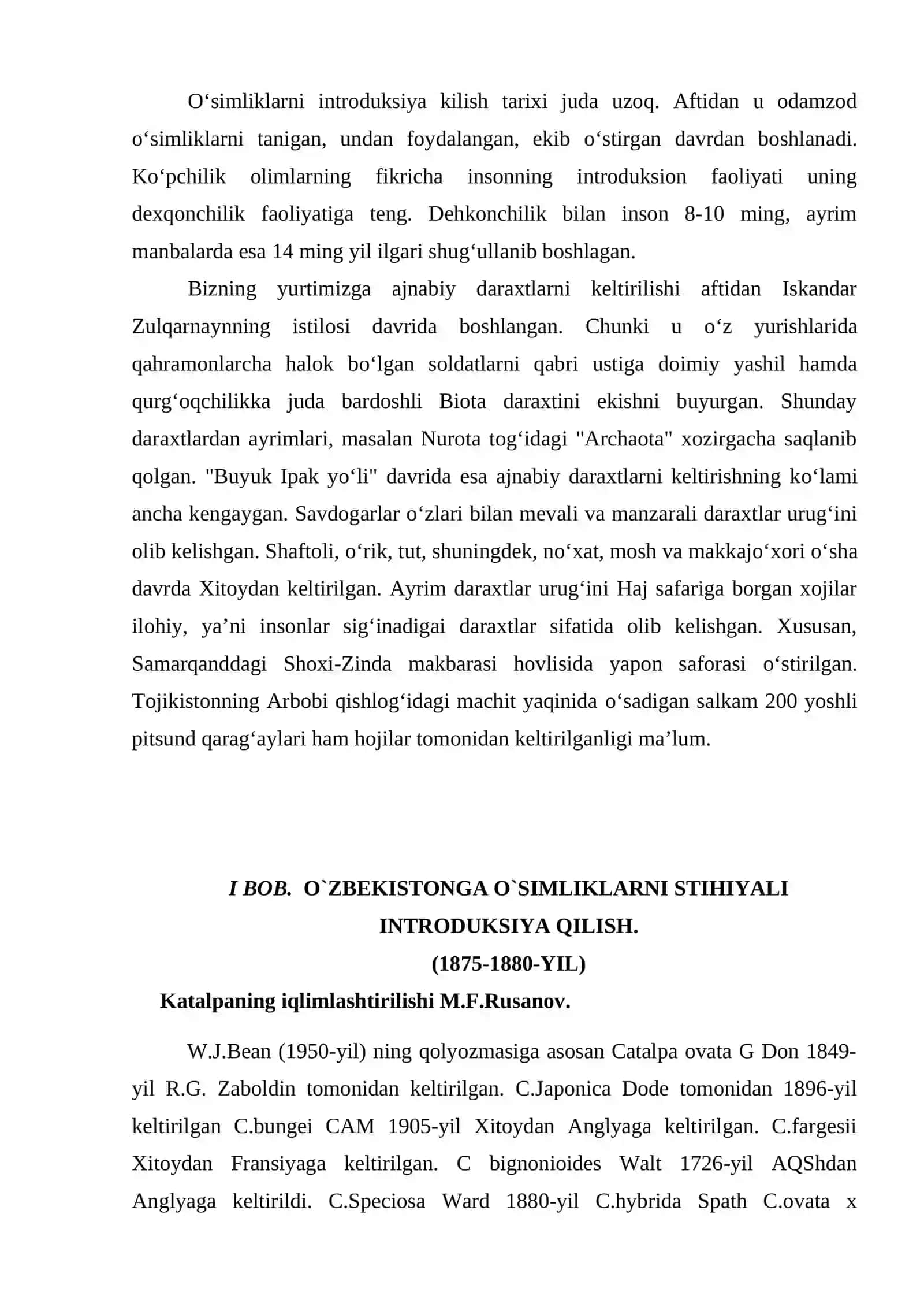 O`zbekistonda o`simliklarni introduksiya qilish tarixi 2